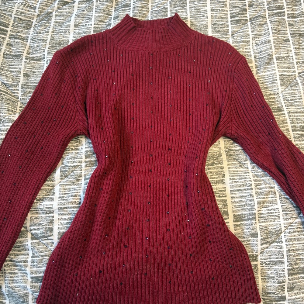 Madden Girl Burgundy Ribbed Sweater